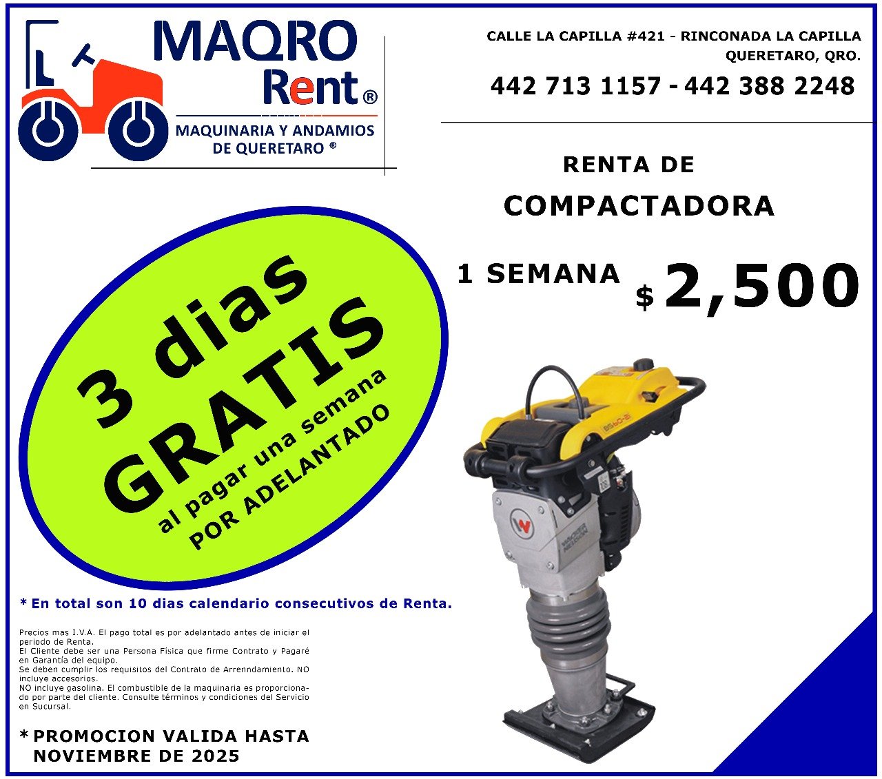 RENTA DE COMPACTADORA queretaro